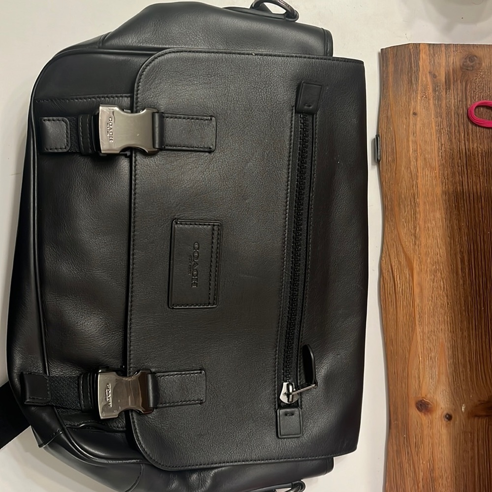 Coach black satchel with handle